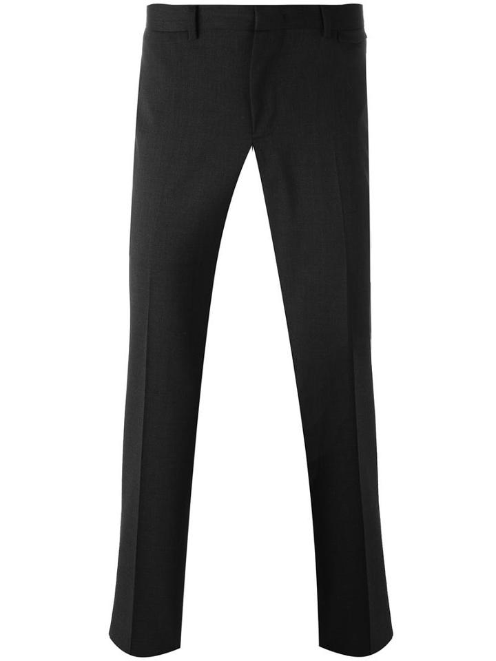 Z Zegna Slim-fit Tailored Trousers, Men's, Size: 50, Grey, Polyester/spandex/elastane/wool