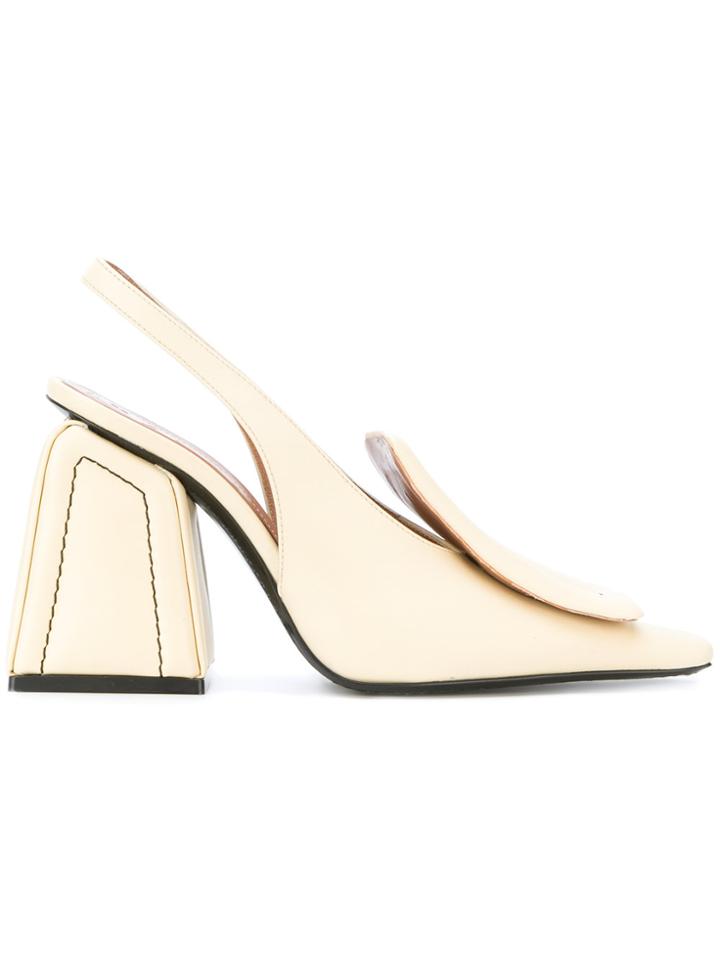 Marni Stitched Moccasin Pumps - Nude & Neutrals