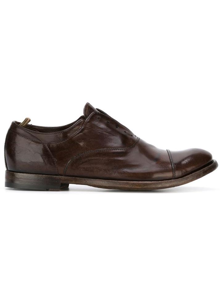 Officine Creative Laceless Oxford Shoes, Men's, Size: 44, Brown, Leather
