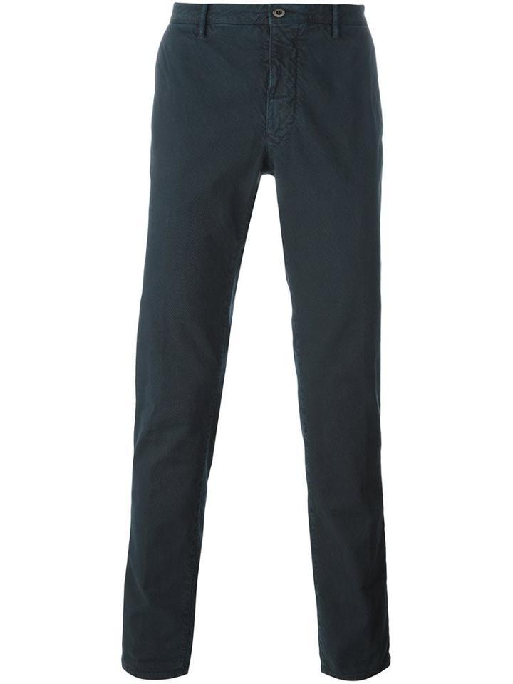 Incotex Slim Fit Chinos, Men's, Size: 31, Blue, Cotton/spandex/elastane
