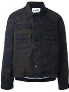 Sunnei Camouflage Military Jacket, Men's, Size: M, Blue, Nylon