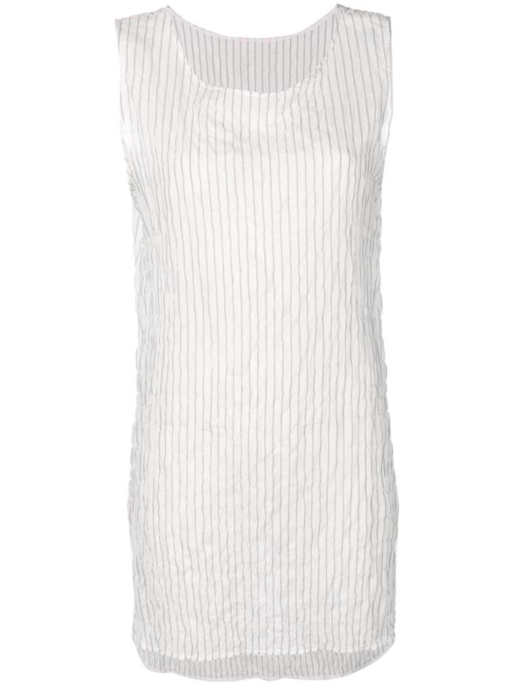 Y's Striped Scoop Neck Vest - White