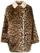 R13 Leopard Print Oversized Coat - Nude & Neutrals
