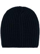 Iris Von Arnim Ribbed Knitted Beanie Hat - Black