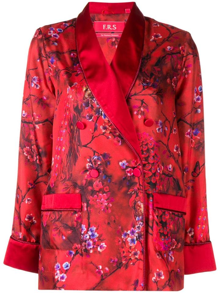 F.r.s For Restless Sleepers Blossom Print Satin Shirt - Red