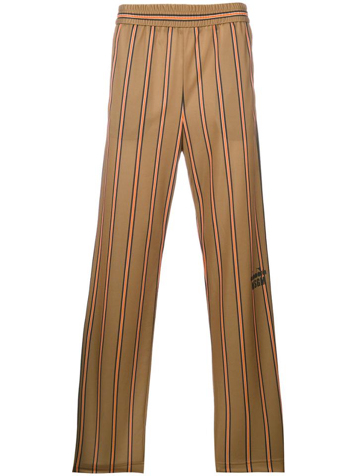 Msgm Striped Trousers - Brown