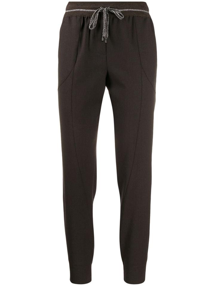Lorena Antoniazzi Knitted Cropped Trackpants - Brown
