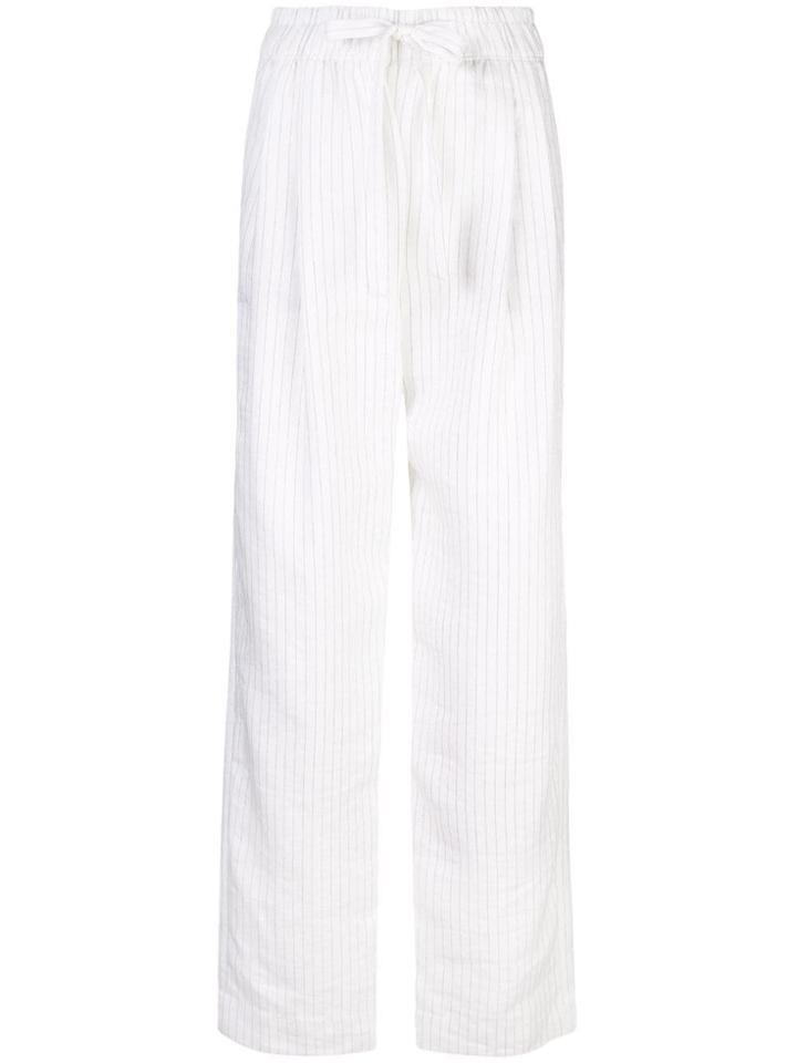 Vince Pinstriped Loose Trousers - White