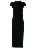 Yohji Yamamoto Vintage Houndstooth Trim Maxi Dress - Black