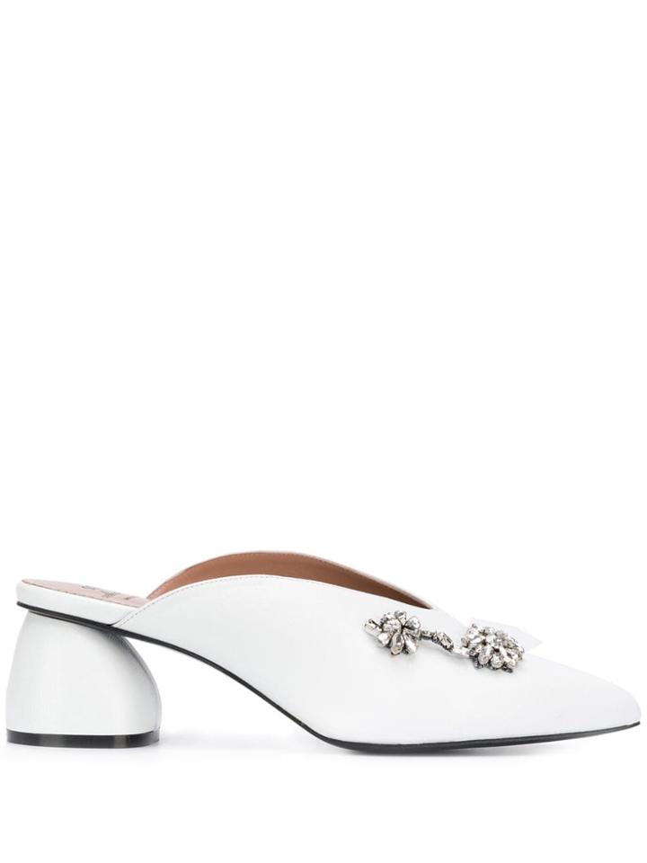Suecomma Bonnie Jewel-embellished Mules - White