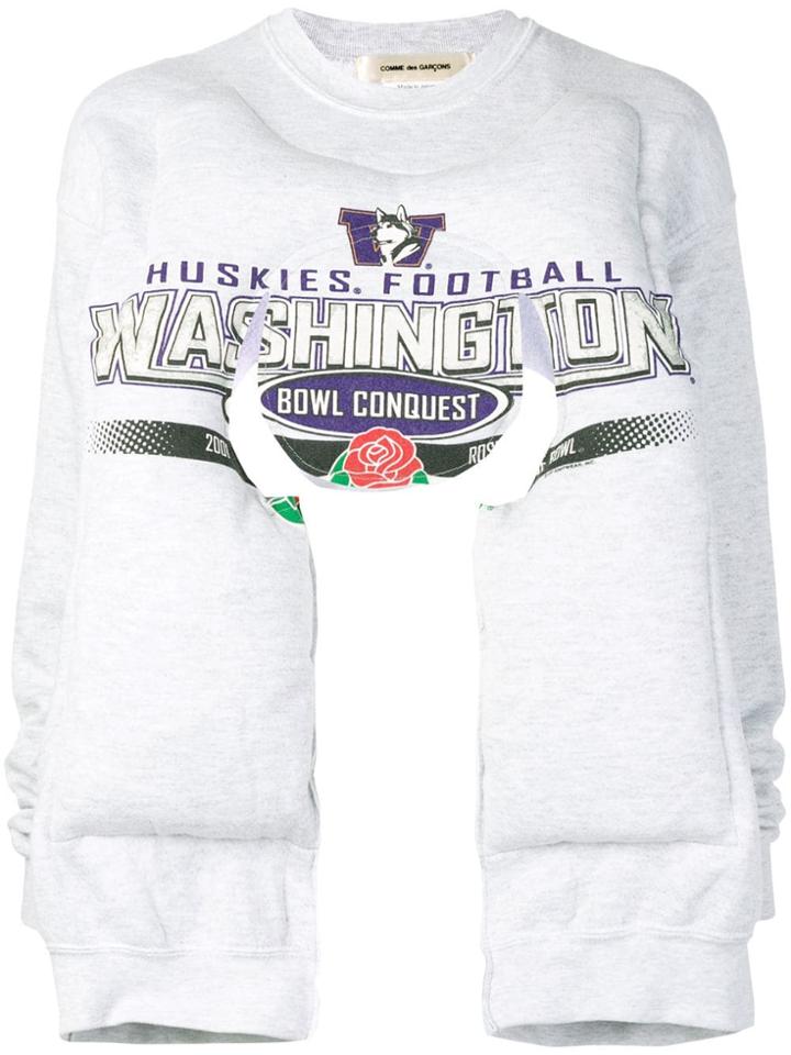 Comme Des Garçons 'washington' Cut-out Sweatshirt - Grey