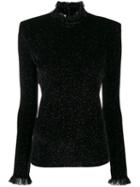 Philosophy Di Lorenzo Serafini Ruffle Neck Glitter Blouse - Black