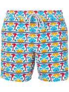 Capricode - Geometric Floral Print Swim Shorts - Men - Nylon - M, Nylon