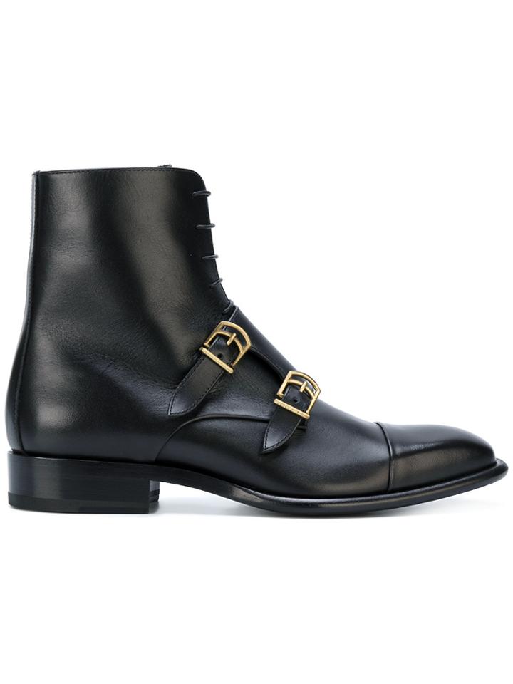 Jil Sander Buckle-strap Boots - Black