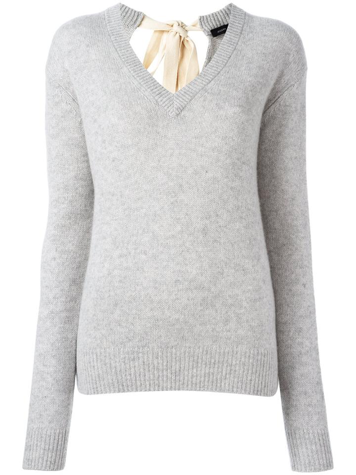 Joseph V-neck Jumper, Women's, Size: Small, Grey, Cashmere