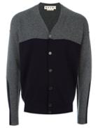 Marni Two-tone Cardigan, Men's, Size: 48, Grey, Cashmere