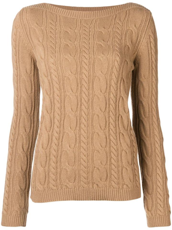 Max Mara Cable Knit Sweater - Brown