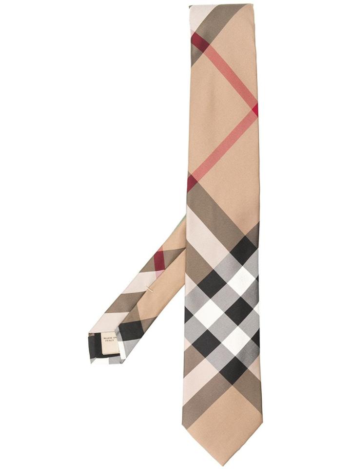 Burberry Classic Checked Tie - Neutrals