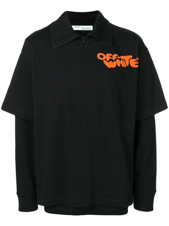 Off-white Layered Logo Print Sweatshirt - Black