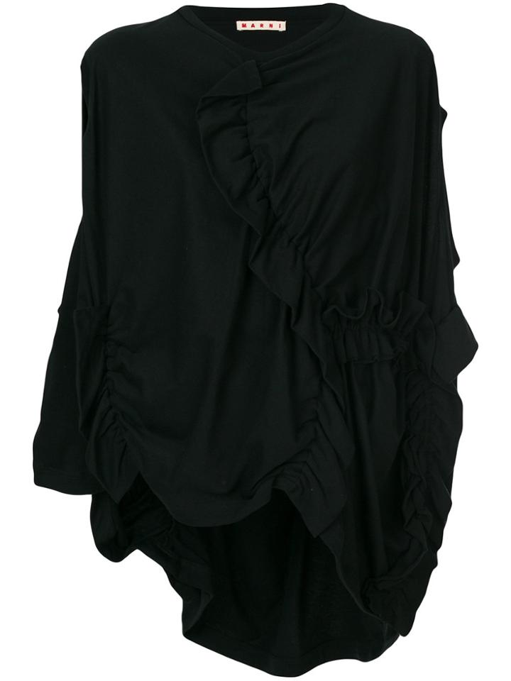 Marni Draped Jersey Top - Black