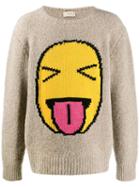 Maison Flaneur Emoji Embroidered Sweater - Neutrals