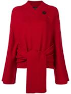 Joseph Tie Front Knot Sweater - Red