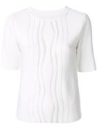 Carven Striped Detail T-shirt - White
