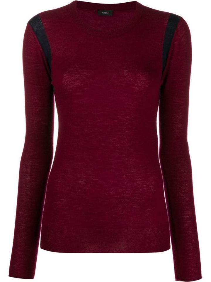 Joseph Side Stripe Knitted Top - Red