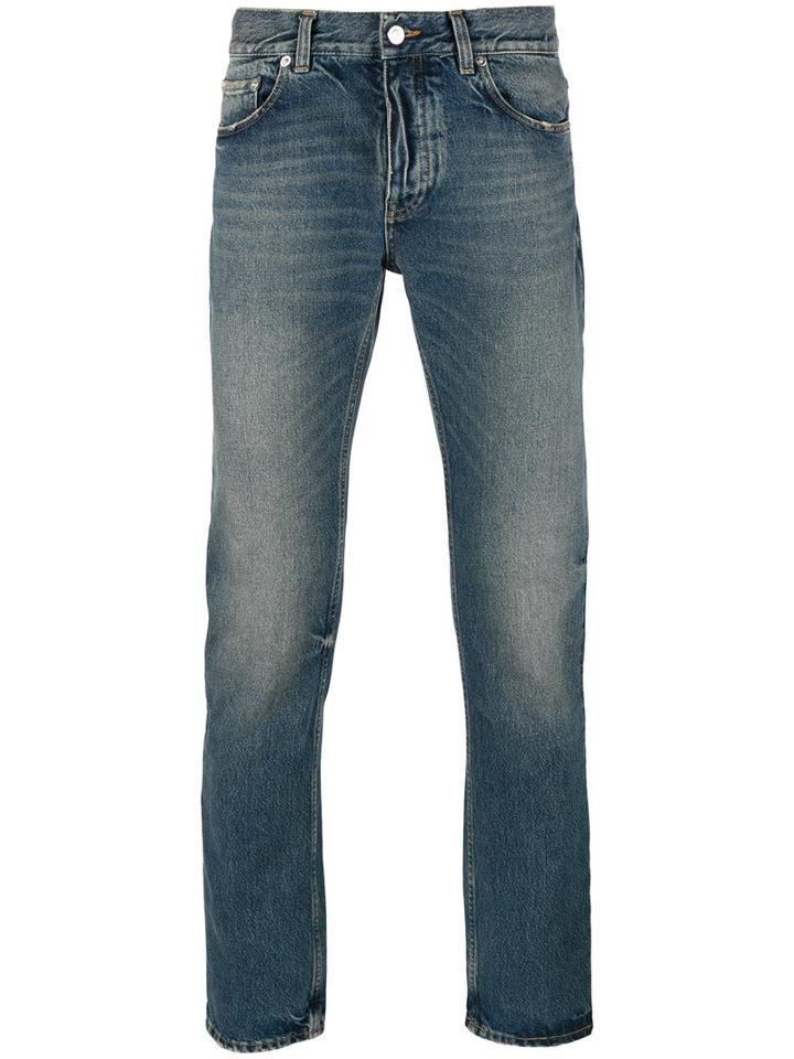 Harmony Paris Faded Straight Jeans, Men's, Size: 34, Blue, Cotton