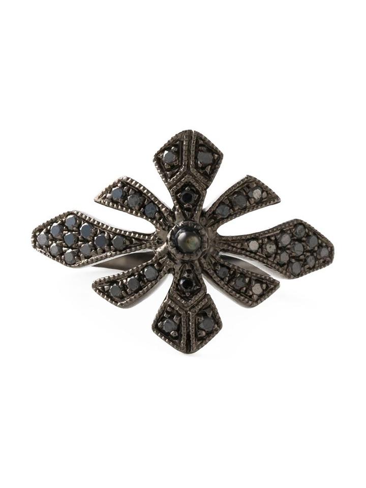 Joëlle Jewellery 'antique' Tip Finger Ring, Women's, Size: 3 1/4, Black