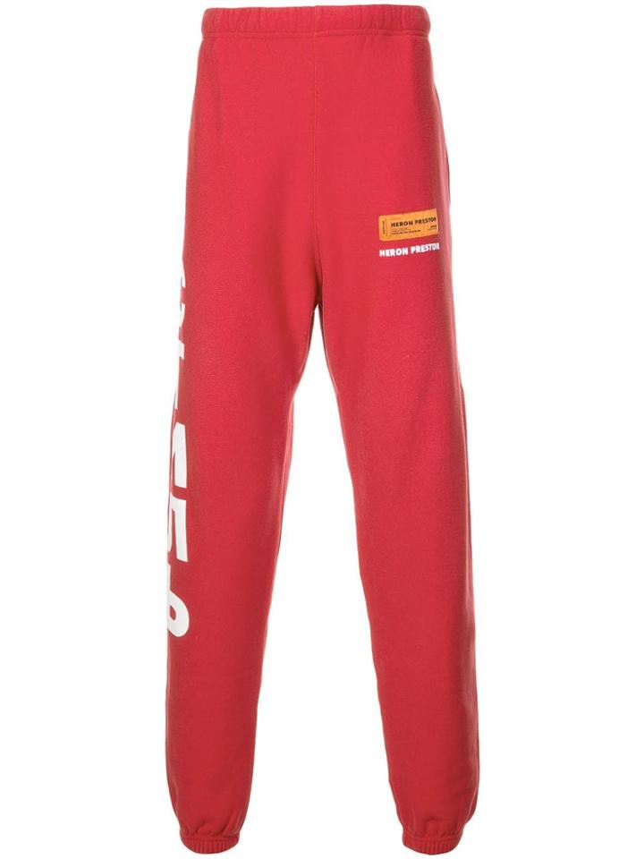 Heron Preston Logo Print Track Pants - Red