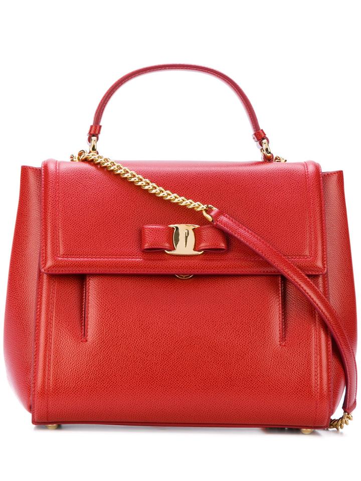Salvatore Ferragamo Medium Vara Top Handle Bag - Red
