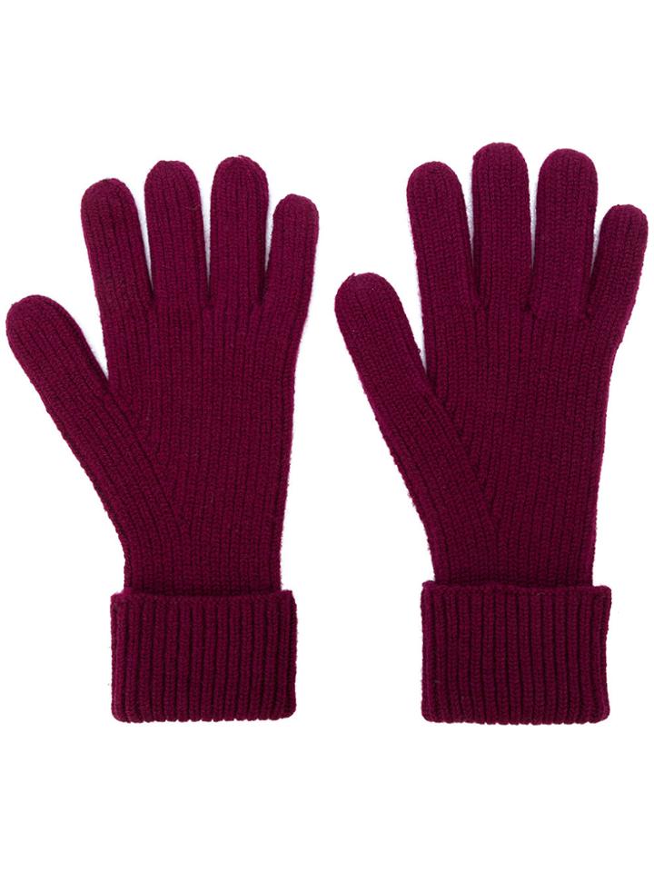 N.peal Ribbed Gloves - Pink & Purple