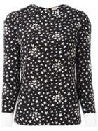 Saint Laurent Star Print Blouse, Women's, Size: 38, Black, Silk