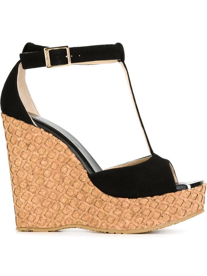 Jimmy Choo Pela Sandals, Women's, Size: 37, Black, Leather/rubber/cork