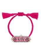 Shourouk 'love' Beaded Bracelet - Pink & Purple