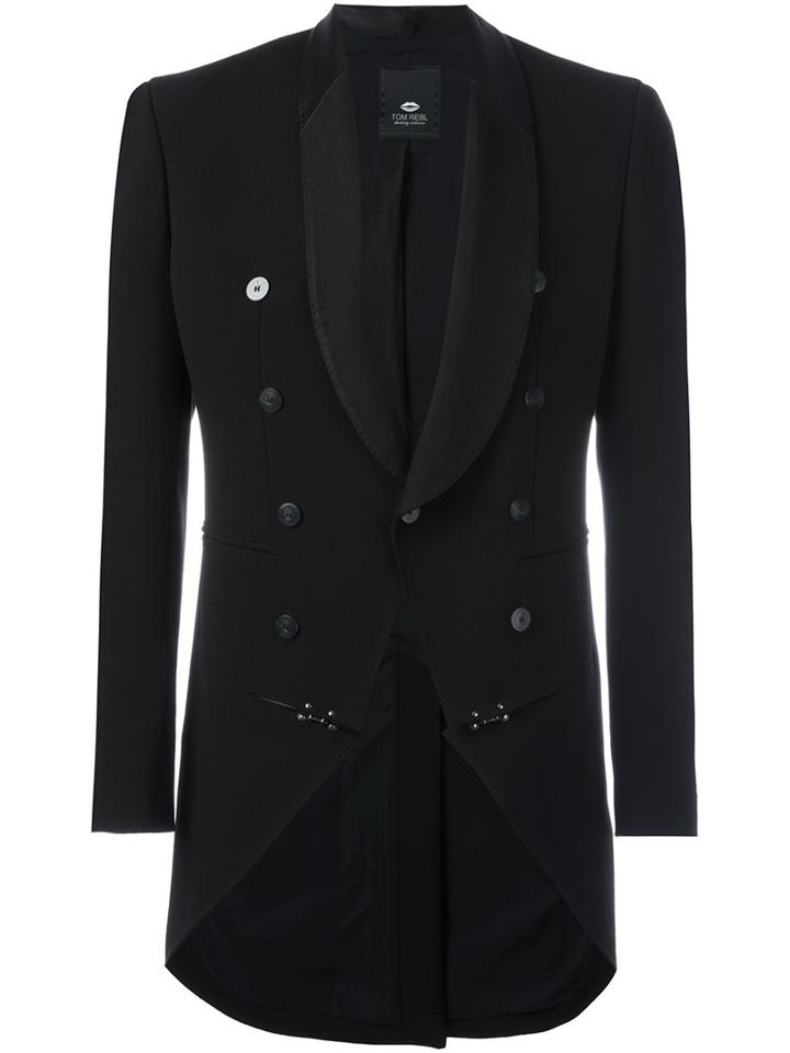Tom Rebl Shawl Lapel Blazer, Men's, Size: 48, Black, Polyester/viscose/linen/flax/cotton
