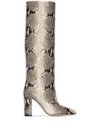 Paris Texas Snake-effect 100mm Boots - Neutrals