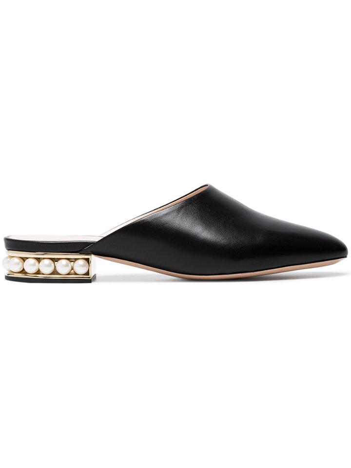 Nicholas Kirkwood Casati 18 Faux Pearl Embellished Mules - Black
