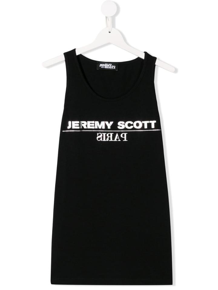 Jeremy Scott Junior Logo Print Sleeveless Top - Black