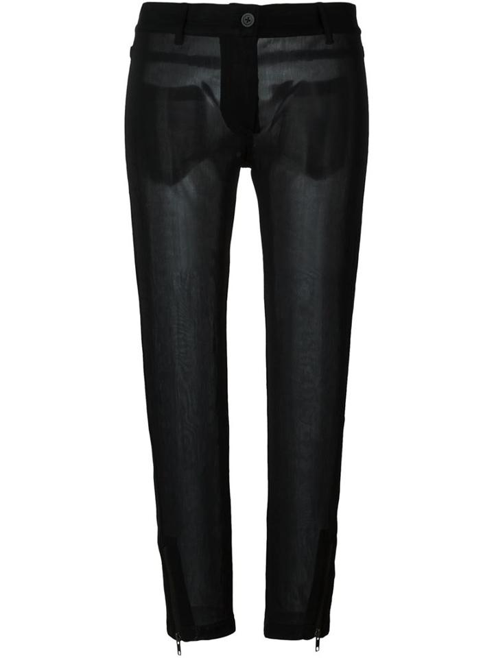 Ann Demeulemeester Cropped Sheer Trousers