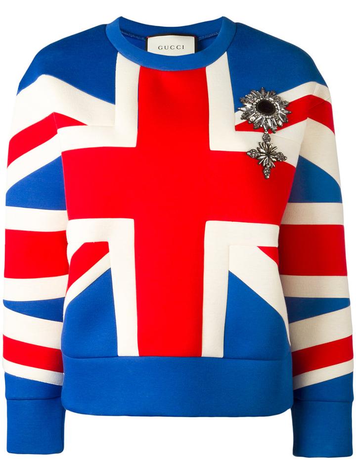 Gucci Union Jack Jersey Sweatshirt, Women's, Size: Xs, Blue, Cotton