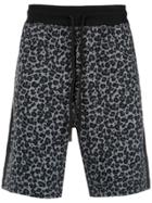 À La Garçonne Animal Print Sweat Bermuda Shorts - Black