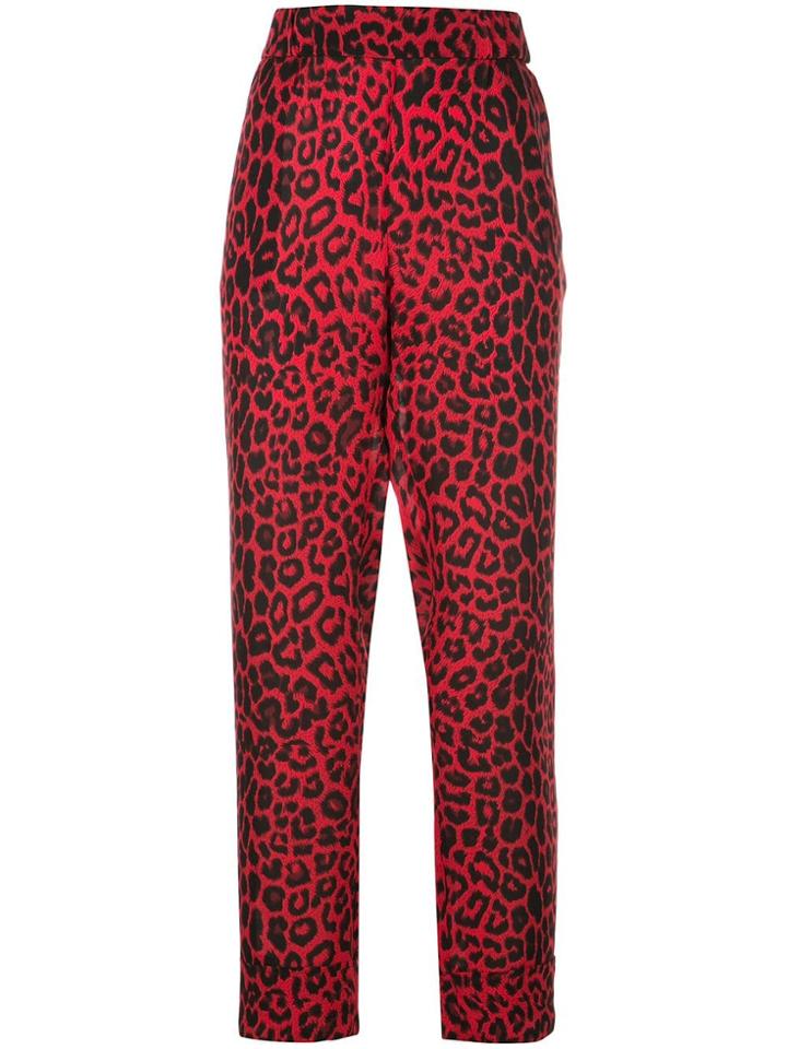 Rta Leopard Print Trousers - Red