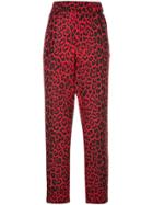 Rta Leopard Print Trousers - Red