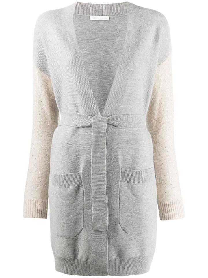 Fabiana Filippi Contrast Fitted Cardigan - Grey