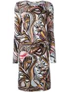 Emilio Pucci Printed Longsleeved Dress, Women's, Size: 48, Viscose/silk