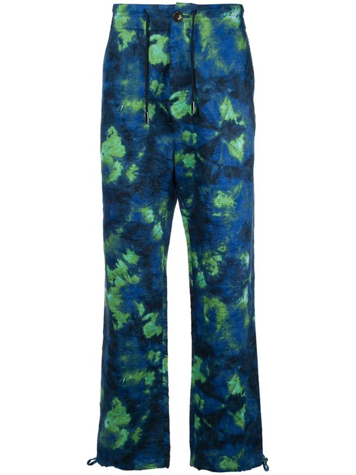 Ports V Dye Detail Trousers - Blue