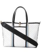 Pierre Hardy Printed Shopper Tote, Adult Unisex, White, Calf Leather/canvas