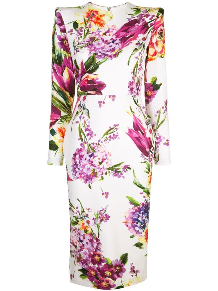 Alex Perry Floral Print Dress - White